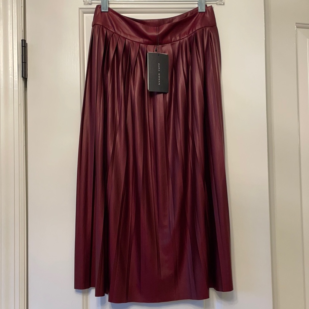 Zara pleather midi skirt XS